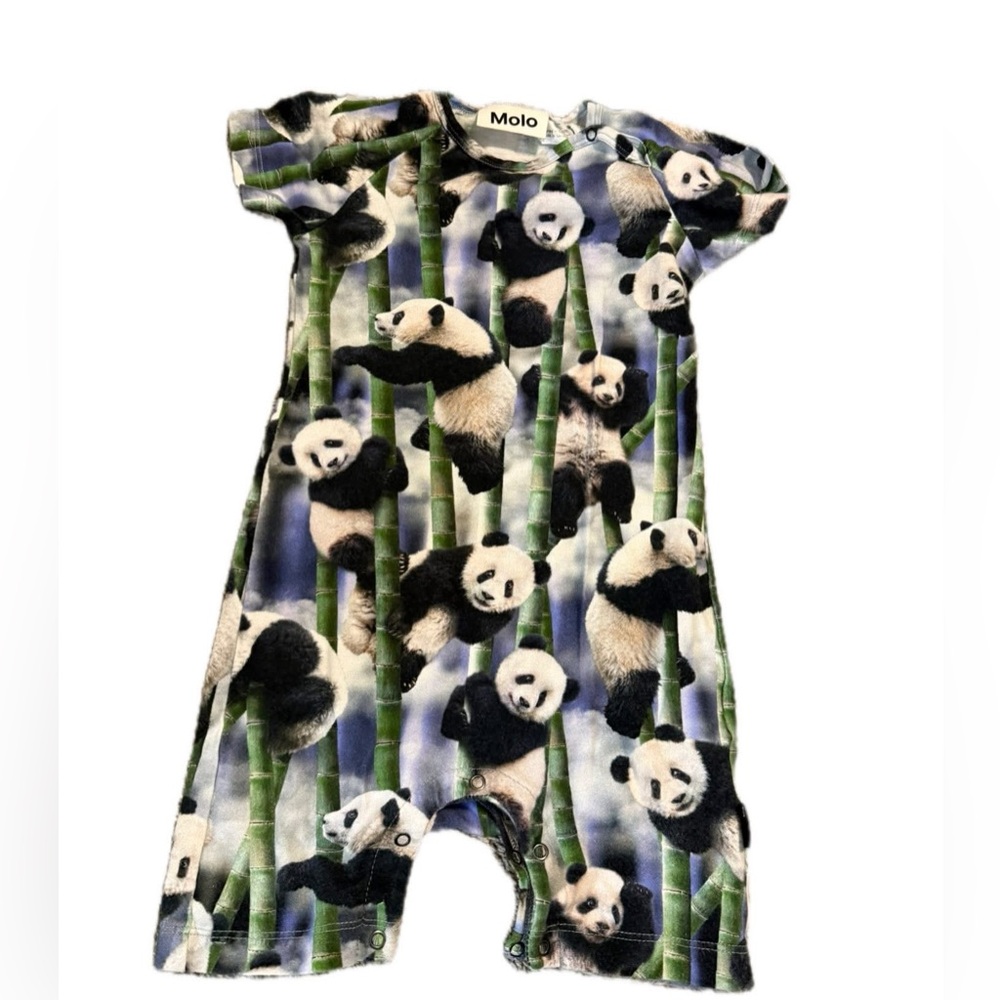 MOLO Felton panda bear bodysuit organic cotton size 80 12 months